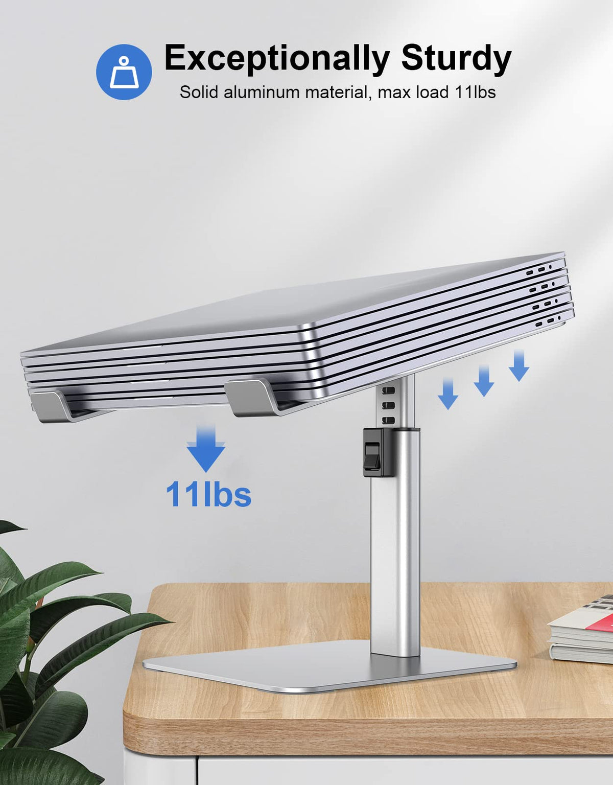 Babacom Laptop Stand for Desk, 8 Adjustable Height Aluminum Laptop Riser - image 4