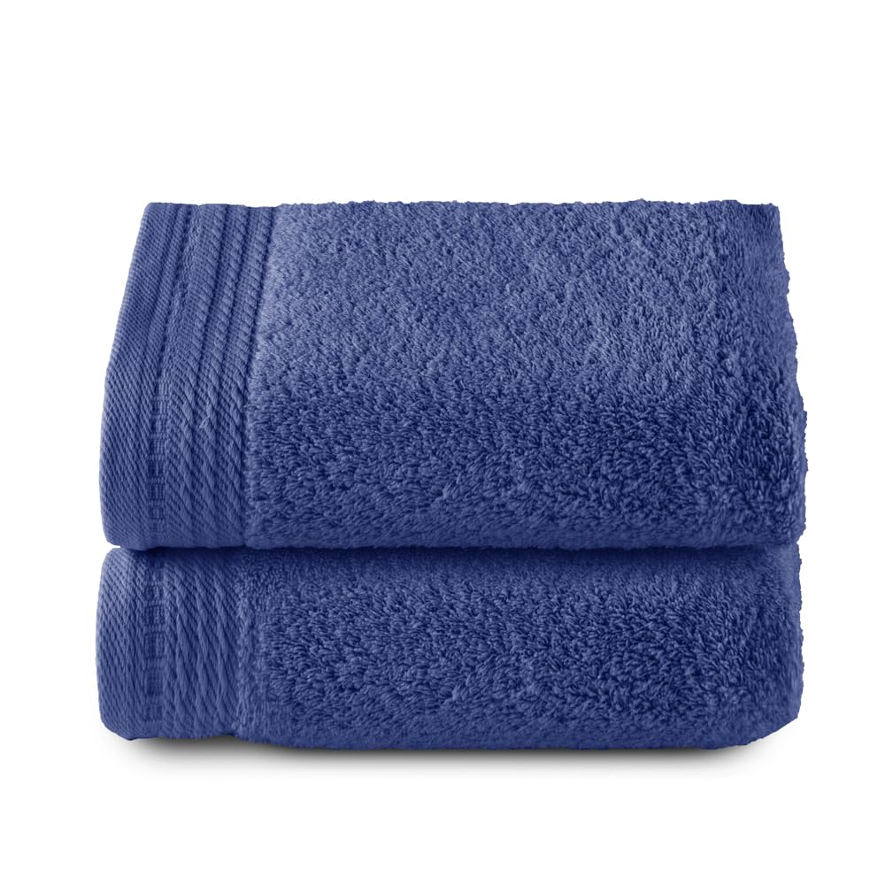 Premium Navy Hand Towels – 100% Combed Cotton 600g – 2 Pack