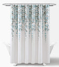 Lush Decor Weeping Flower Floral Shower Curtain | Blue & Gray Microfiber