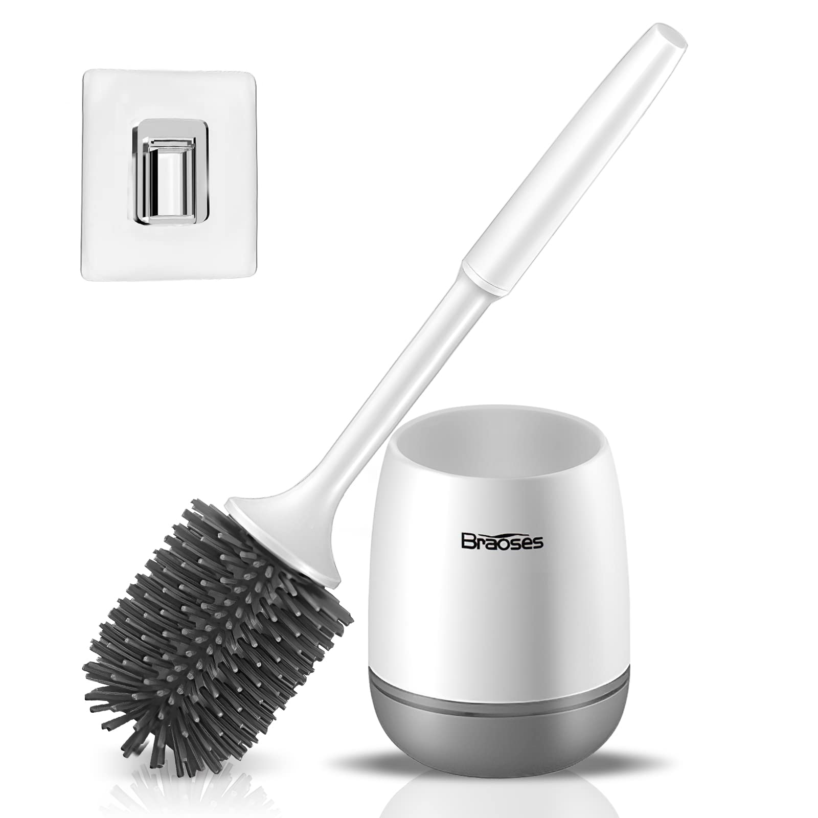 Braoses Silicone Toilet Brush and Holder | Wall Mounted & Quick Drying