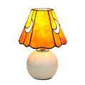KIPHEPI Mushroom Lamp – Orange Stained Glass Moon Nightlight for Bedside