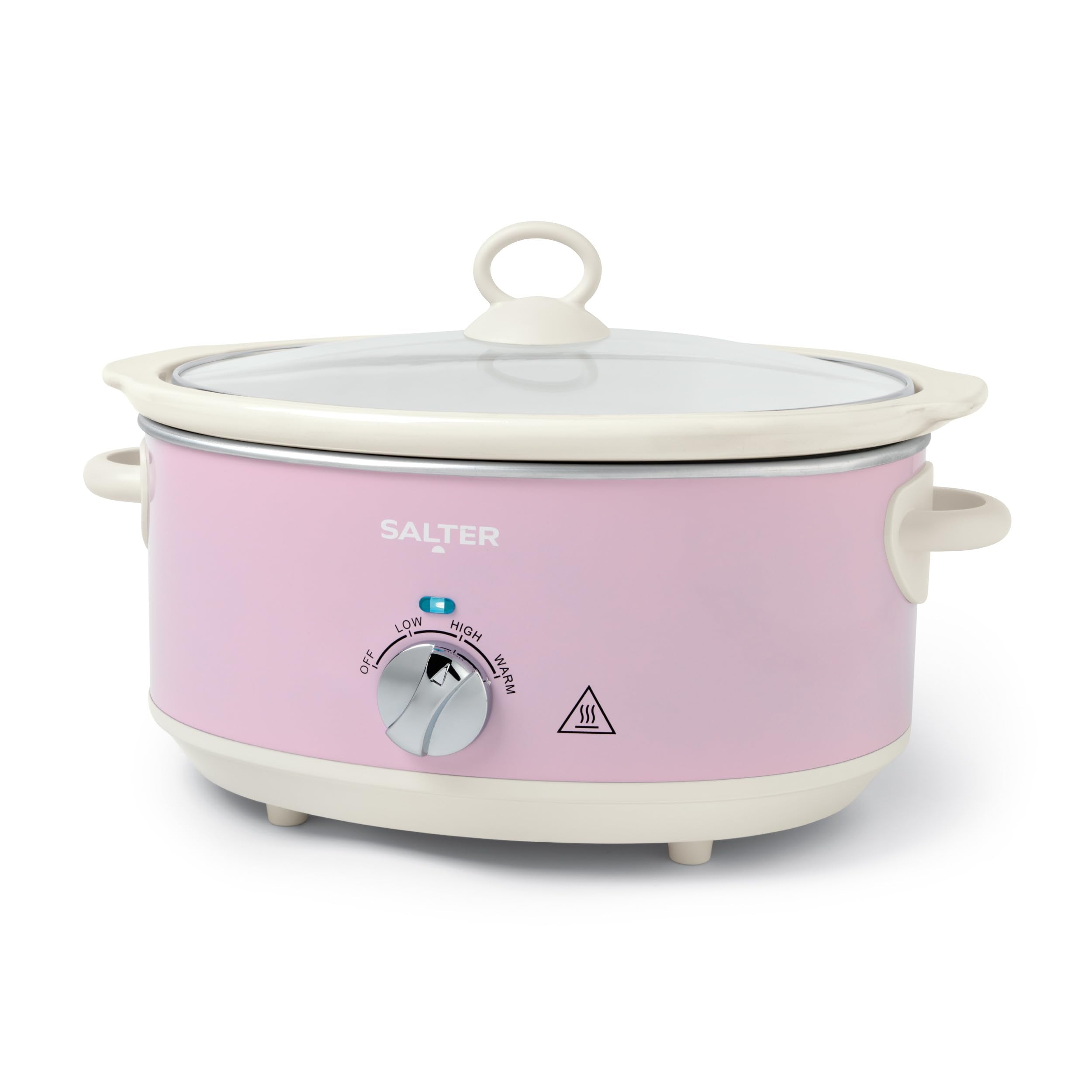Salter Retro 6.5L Slow Cooker – Pink Ceramic Pot with 3 Heat Settings