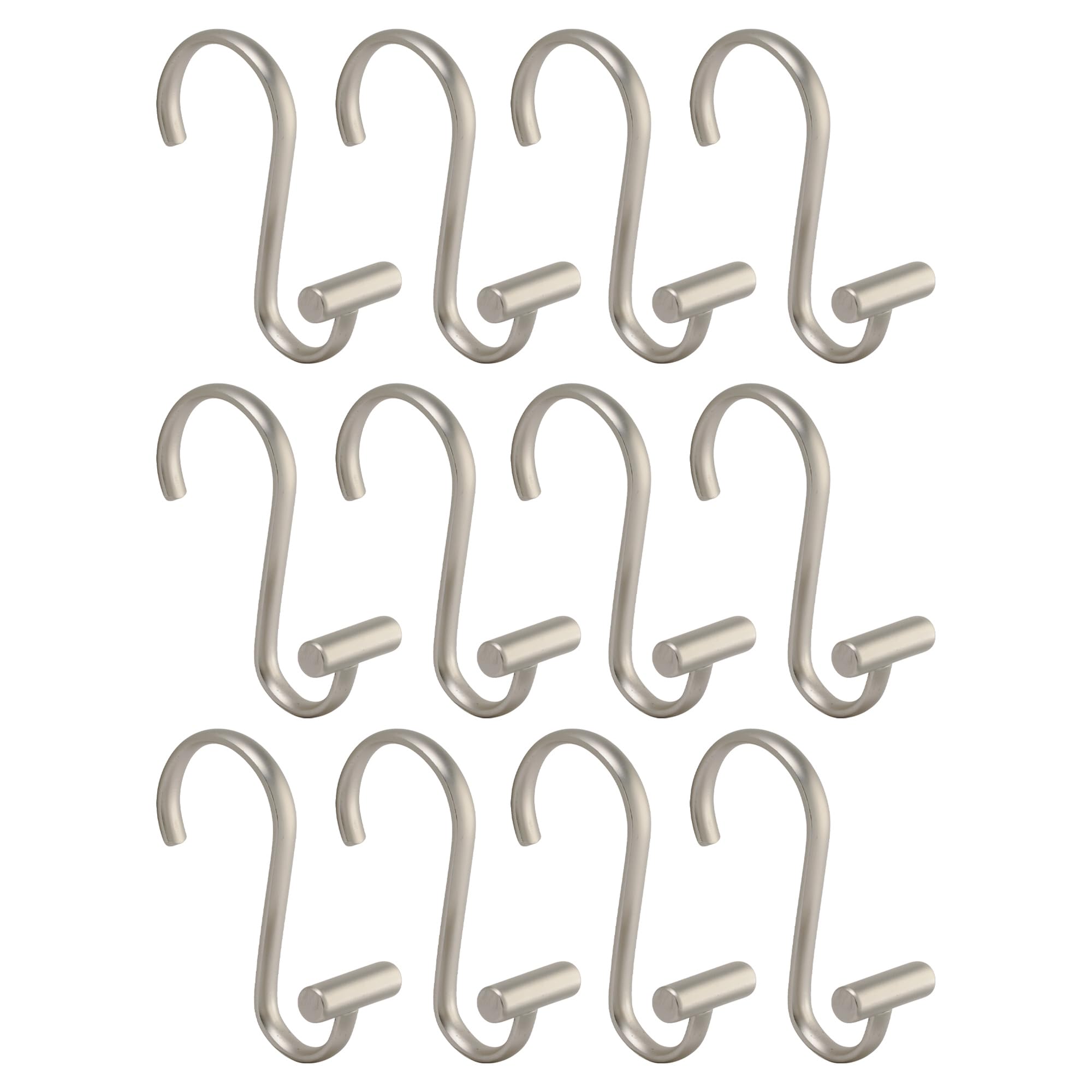 iDesign T-Bar Shower Curtain Hooks – Rust-Proof Stainless Steel, Set of 12