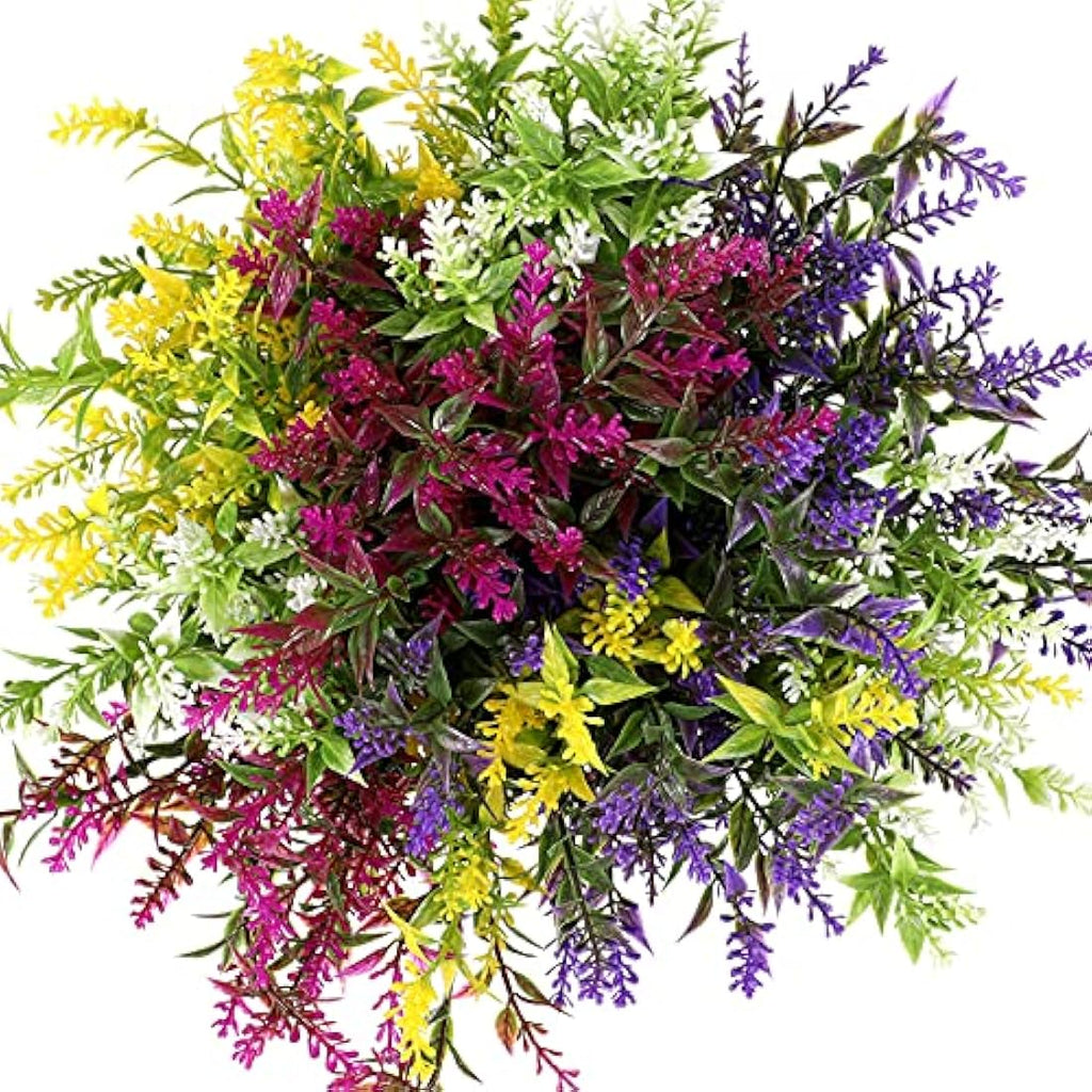 Xinnun 24 Bundles Artificial Flowers – UV Resistant Faux Lavender Plants