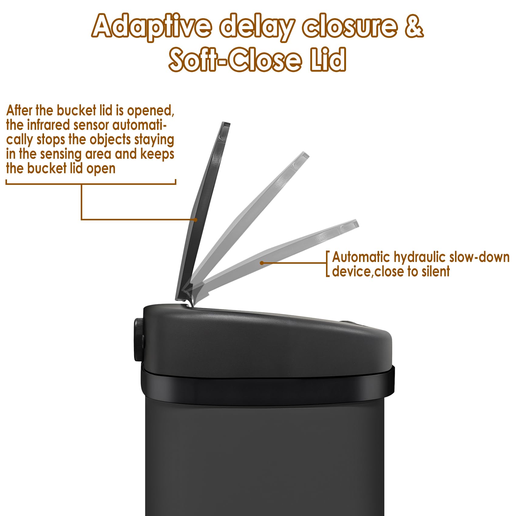 display4top 58L Stainless Steel Automatic Touchless Sensor Trash Can