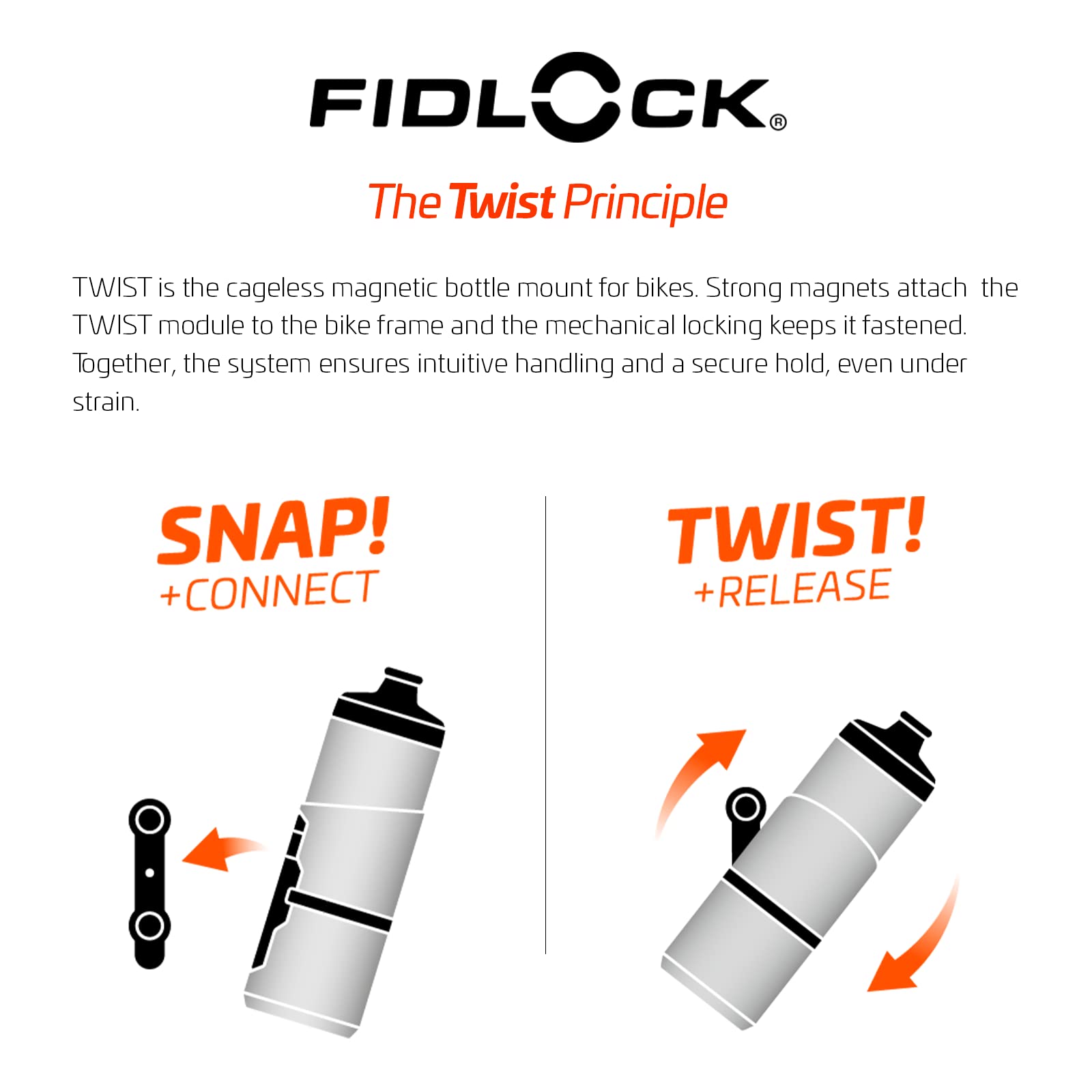 Fidlock Twist 800 Magnetic Bike Bottle Set | BPA-Free Transparent Clear