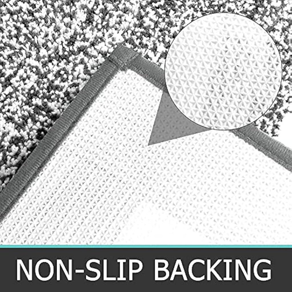 Pauwer 3-Piece Microfiber Bathroom Mat Set – Non-Slip & Absorbent, Dark Grey