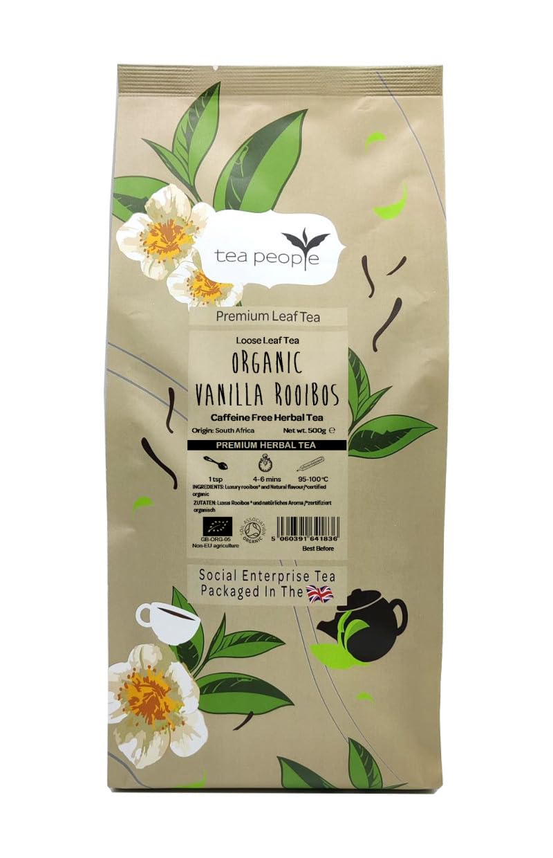 Tea People Organic Vanilla Rooibos – 500g Loose Leaf Caffeine-Free Tea
