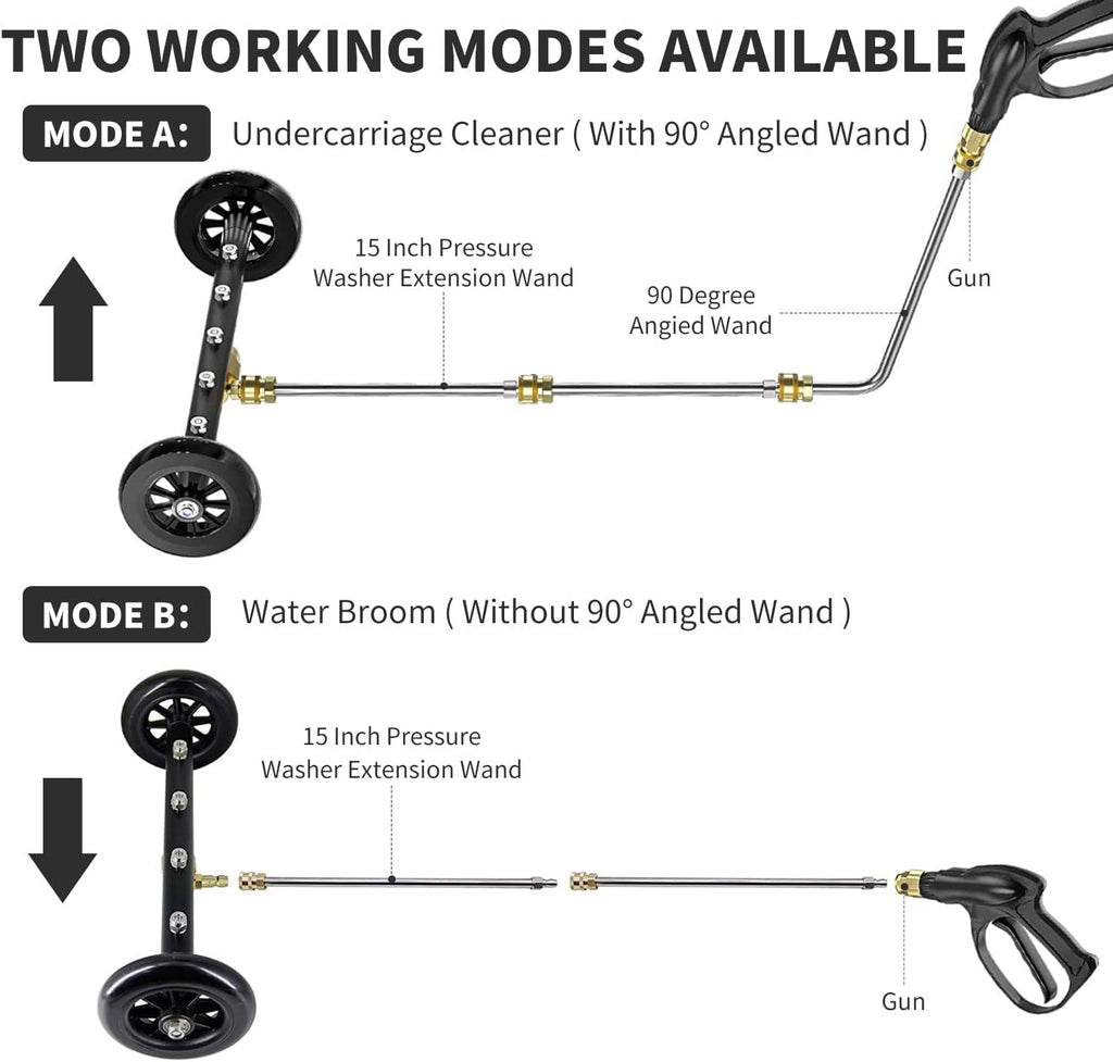2-in-1 Undercarriage Cleaner & Water Broom for Pressure Washer