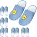 Kids Plush Spa Slippers – 6 Pairs Non-Slip Chick Design