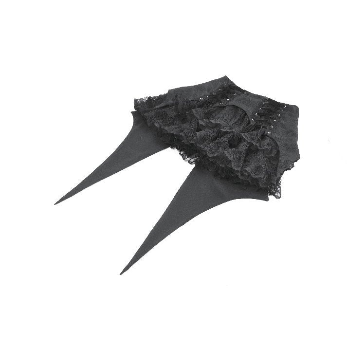 Dark in Love Thornspell Gothic Black Lace and Satin Layered Overskirt