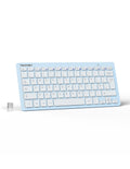 TECKNET 2.4G Wireless Keyboard | UK Layout Silent Mini Keyboard - Blue