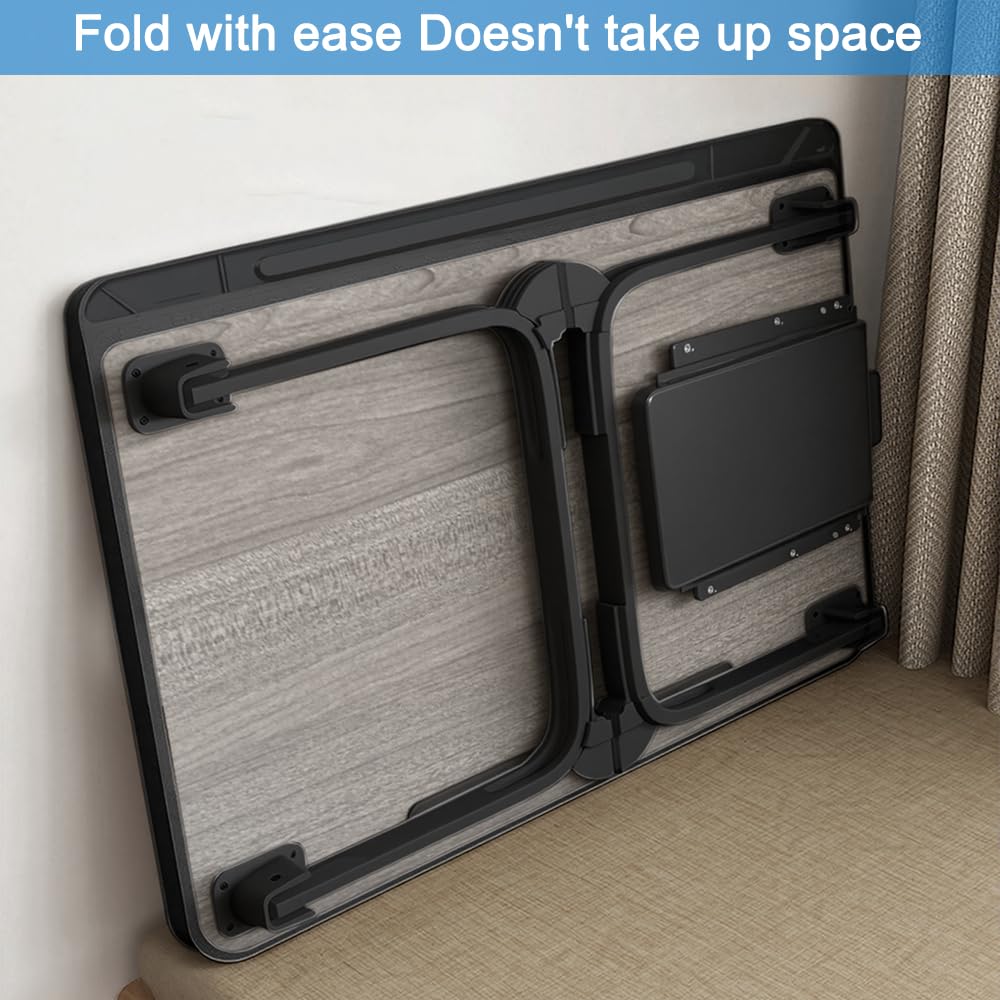 Lap Desk, Bed Table with Drawer, for Laptop, Reading, Writing, Eating & Watching Movies on Bed, Sofa, or Floor, Office and Home Grey