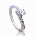 Diamonfire Half Pave Ring with Claw Set Zirconia – Gecko Jewellery