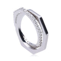 Diamonfire Pave and Plain Connected Rings by Gecko Jewellery Retail