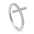 Diamonfire Pave Set Cross Ring by Gecko Jewellery - Sterling Silver