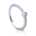 Diamonfire Zirconia Ring with Pave Shoulders by Gecko Jewellery