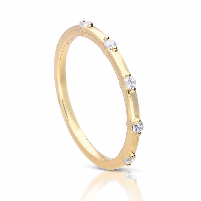 Diamonfire Studded Zirconia Ring by Gecko Jewellery – Elegant Silver