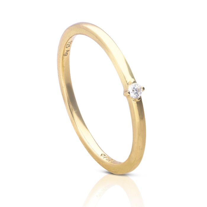 Diamonfire Small Solitaire Zirconia Ring by Gecko Jewellery Retail