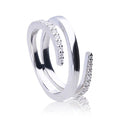 Gecko Jewellery Sterling Silver Wrap Around Ring with Zirconia