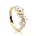 Gecko Jewellery Sterling Silver Multi Baguette Zirconia Stone Ring