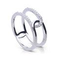 Diamonfire Double Loop Ring by Gecko Jewellery – Sterling Silver Style