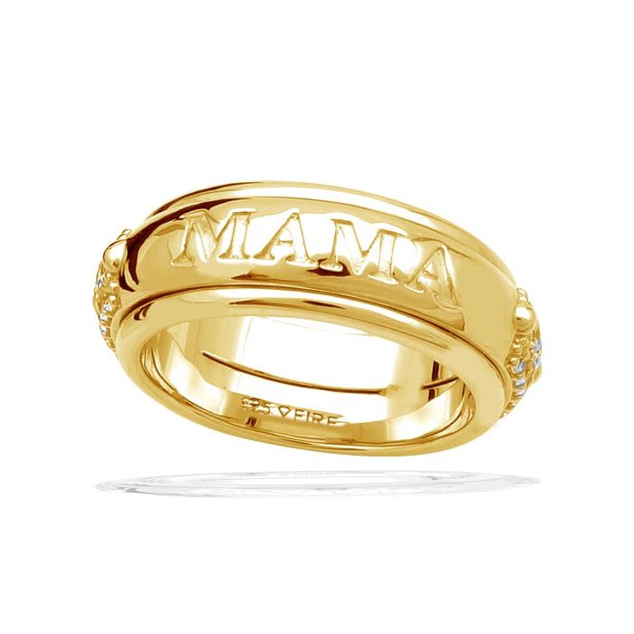 Gecko Jewellery Mama Spinner Ring | Sterling Silver Zirconia Band