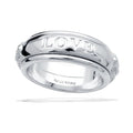 Gecko Jewellery Love Textured Spinner Ring | Sterling Silver Zirconia