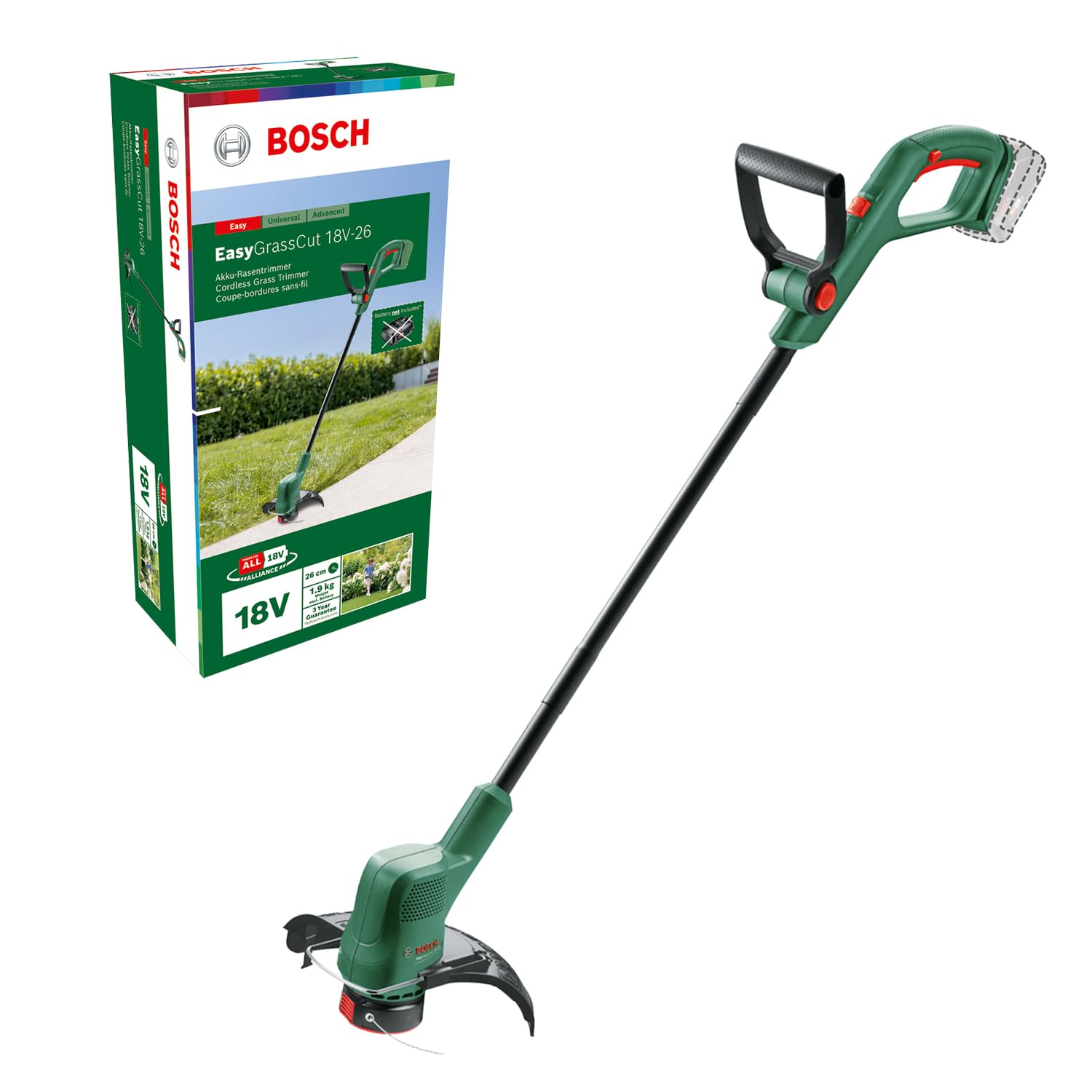 Bosch EasyGrassCut 18V-26 Cordless Grass Trimmer – 26cm Cutting Width