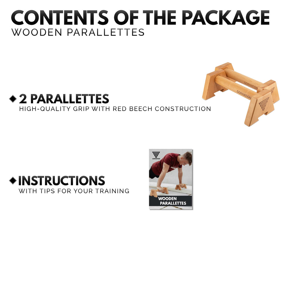 GORNATION Beech Wood Parallettes – Non-Slip Bars for Calisthenics & Fitness