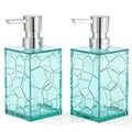 YAUKPH 2-Pack Acrylic Soap Dispenser Set – Rustproof Teal Blue 10oz