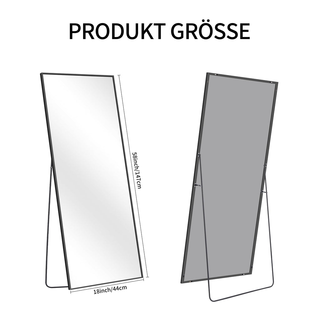KOCUUY Full Length Mirror | 147x44cm Aluminum Alloy Wall & Floor Mirror