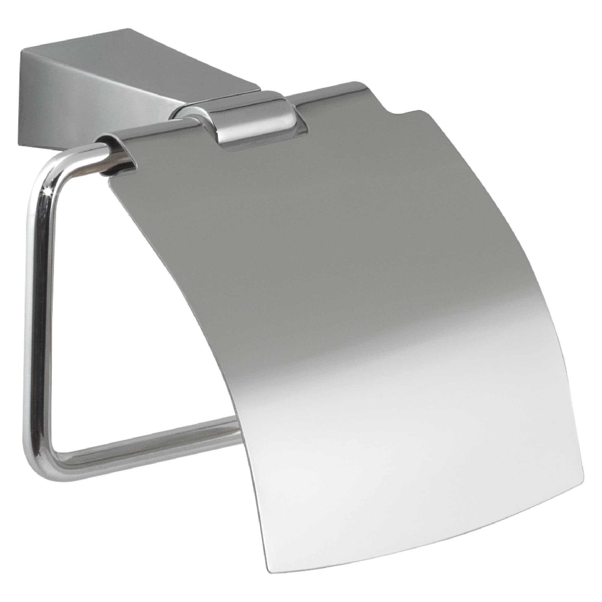 Gedy Tonale Toilet Roll Holder with Lid – Chrome Stainless Steel