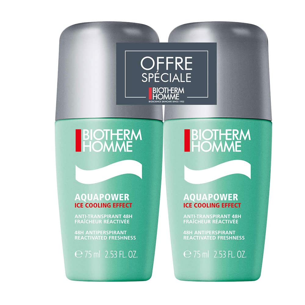 Biotherm Homme Aquapower 48H Anti-Perspirant Roll-On Deodorant - 2 x 75ml