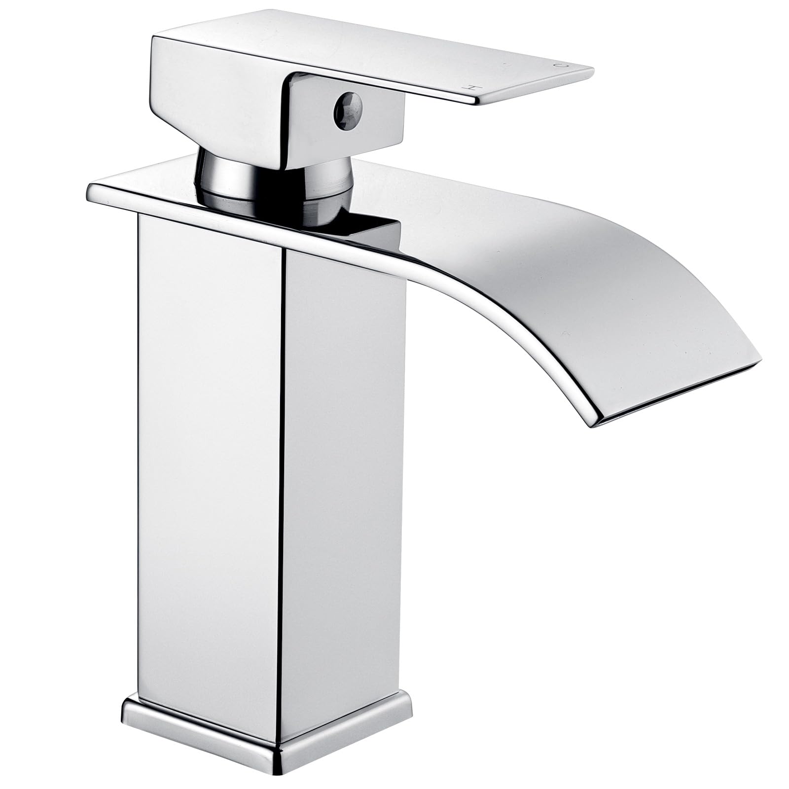 Peppermint Waterfall Basin Mixer Tap – Stainless Steel Square Mono Tap