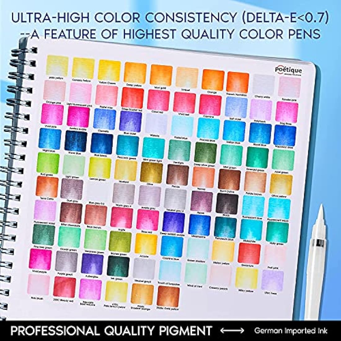 Poétique Refillable Watercolor Brush Pens - 96 Pack Artist Markers