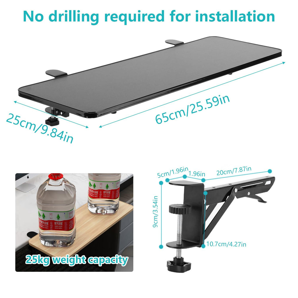 awagas Ergonomics Desk Extender Tray, 65cm x 25cm Keyboard Tray - image 3