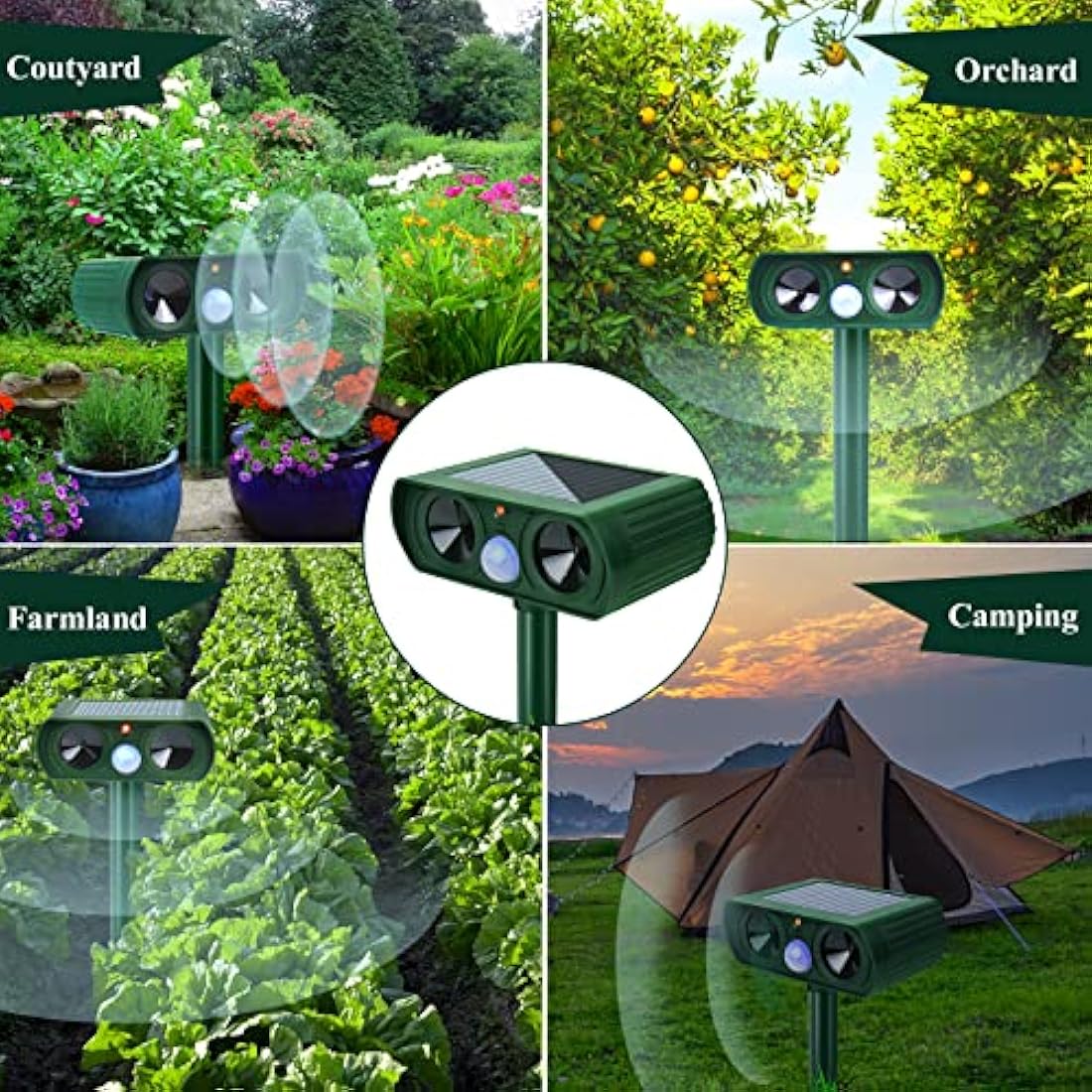 Jolof Store Solar Ultrasonic Cat Repellent - Motion Sensor Animal Scarer