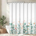 Uiiooazy Sage Green Eucalyptus Shower Curtain | Waterproof Floral Polyester