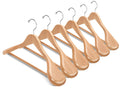 Amber Home Natural Wooden Suit Hangers | Wide Shoulder 10-Pack