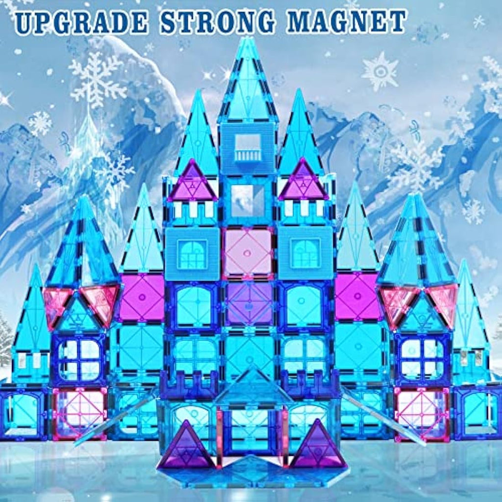 Jolof Store 102PCS Magnetic Tiles Princess Castle STEM Building Blocks