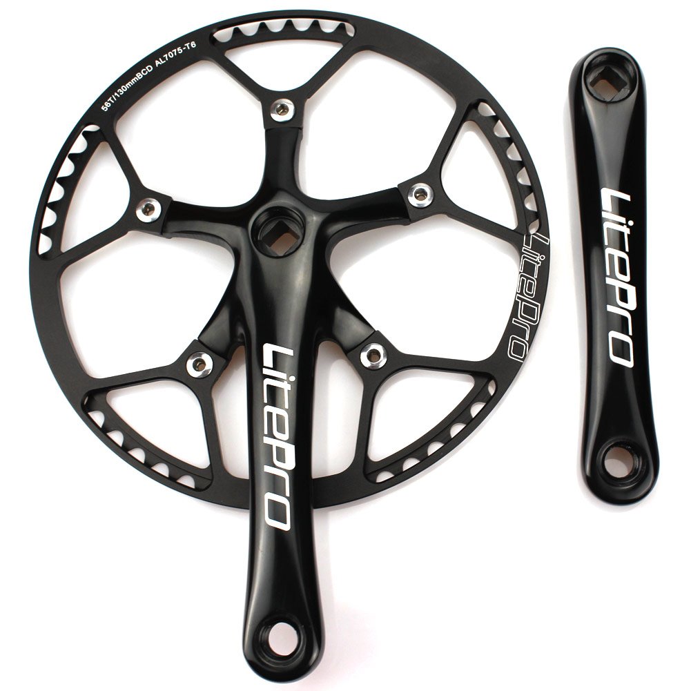 CYSKY Single Speed Crankset | 56T 170mm Aluminum Folding Bike Crankset