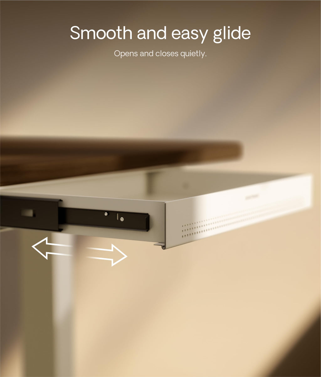 Desktronic Under-Desk Storage Drawer | Large Metal Organizer - White