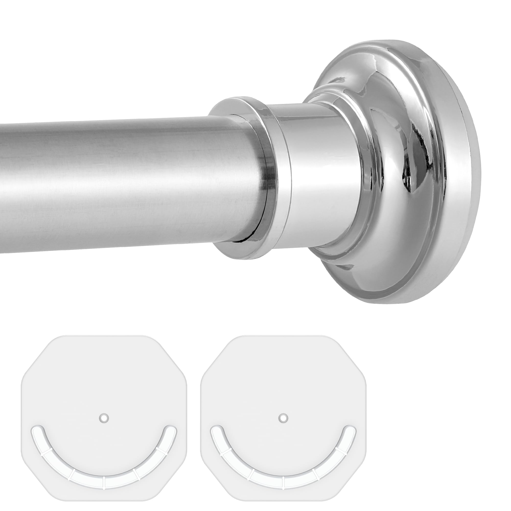 No Drill Shower Curtain Rod – 76-123cm Stainless Steel Pole