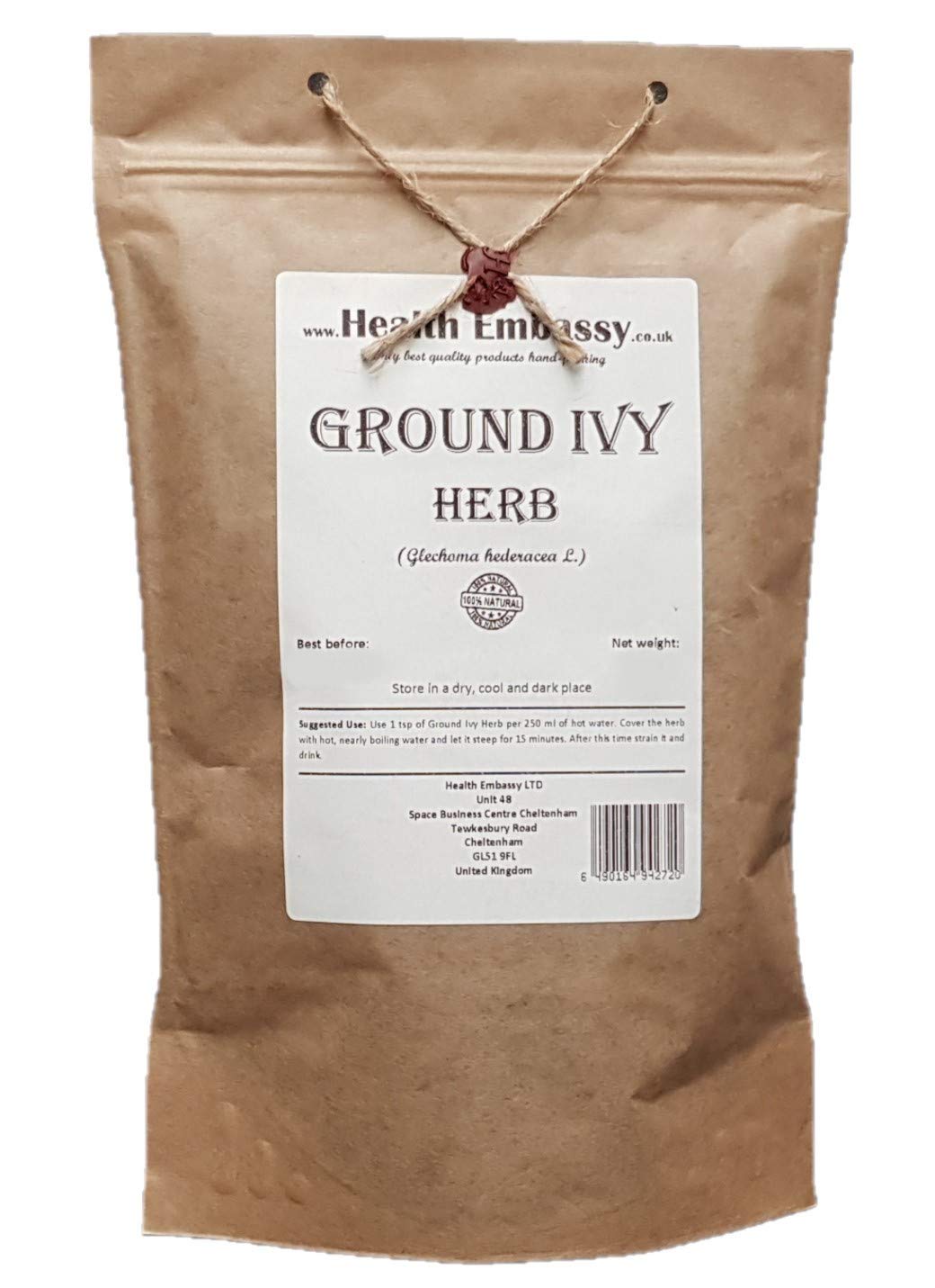 Health Embassy Ground Ivy Herb (Glechoma hederacea L) - 100g Dried Tea