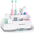 DoubleCare Toothbrush Holder | Detachable Bathroom Countertop Organizer