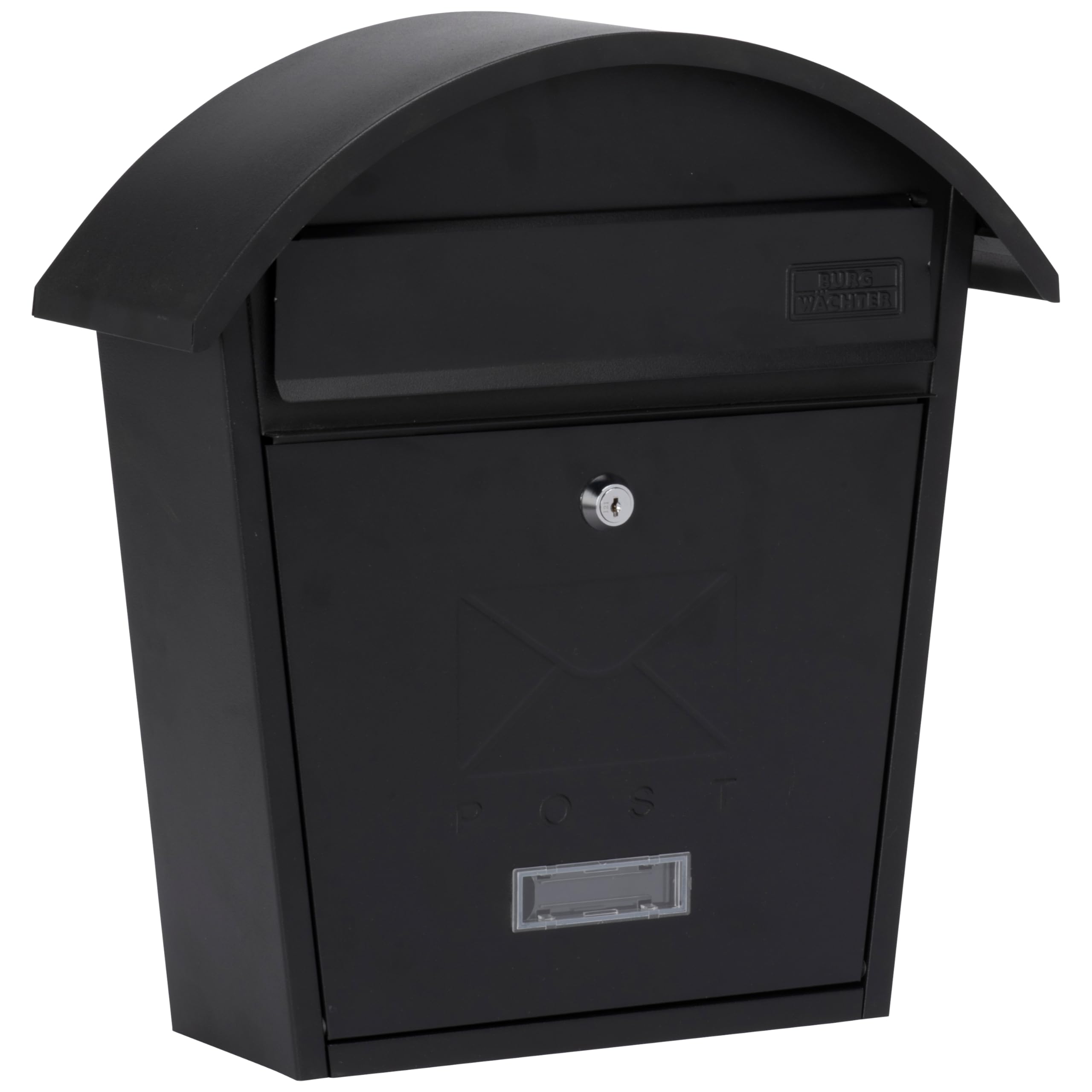 Burg-Wachter Classic 2 Post Box – Matt Black Galvanised Steel Mailbox