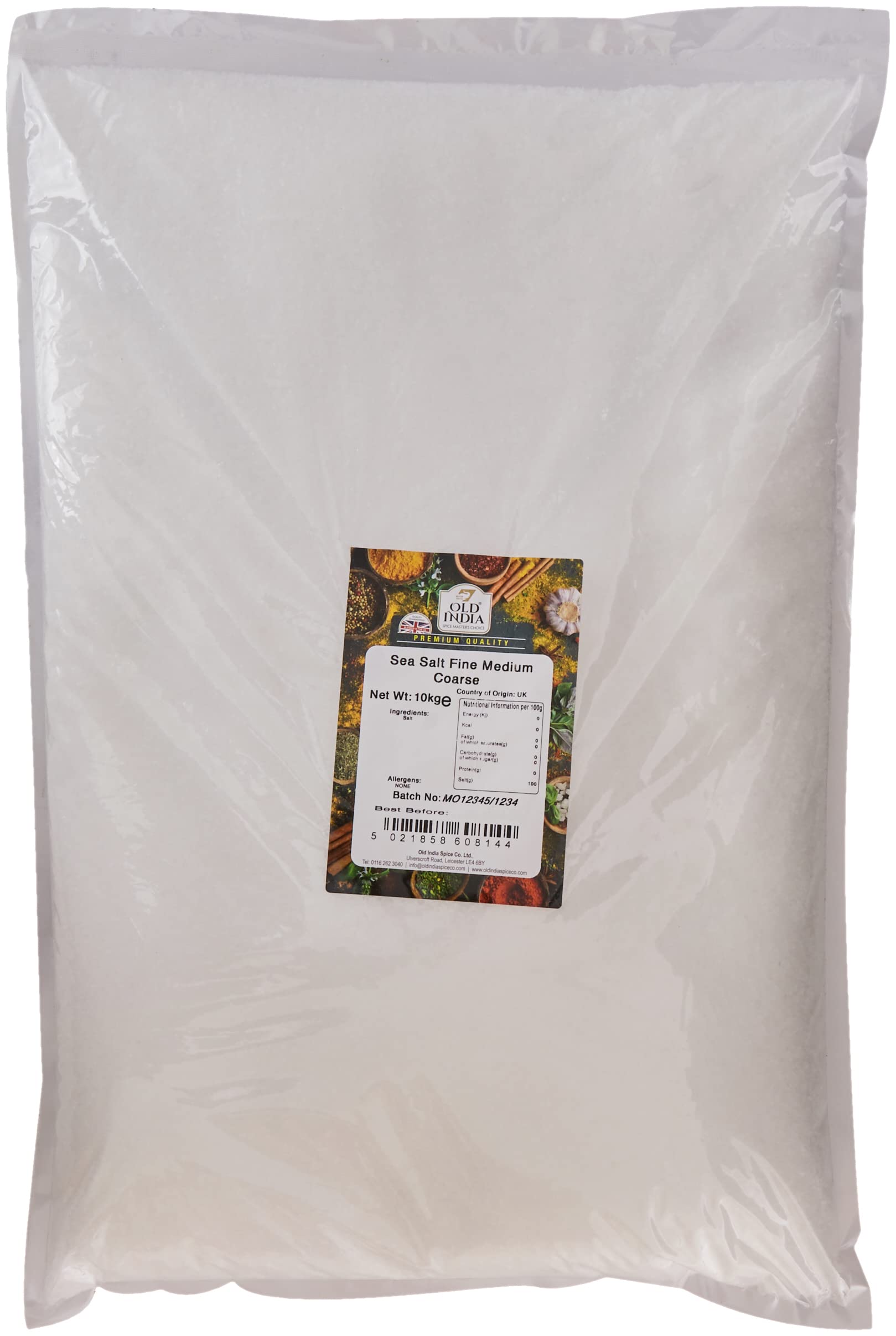 Old India Sea Salt - Fine Medium Coarse Culinary Cooking Salt, 10kg