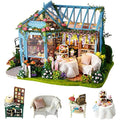 Cuteroom DIY Miniature Dollhouse Kit | Rose Garden Wooden Tea House