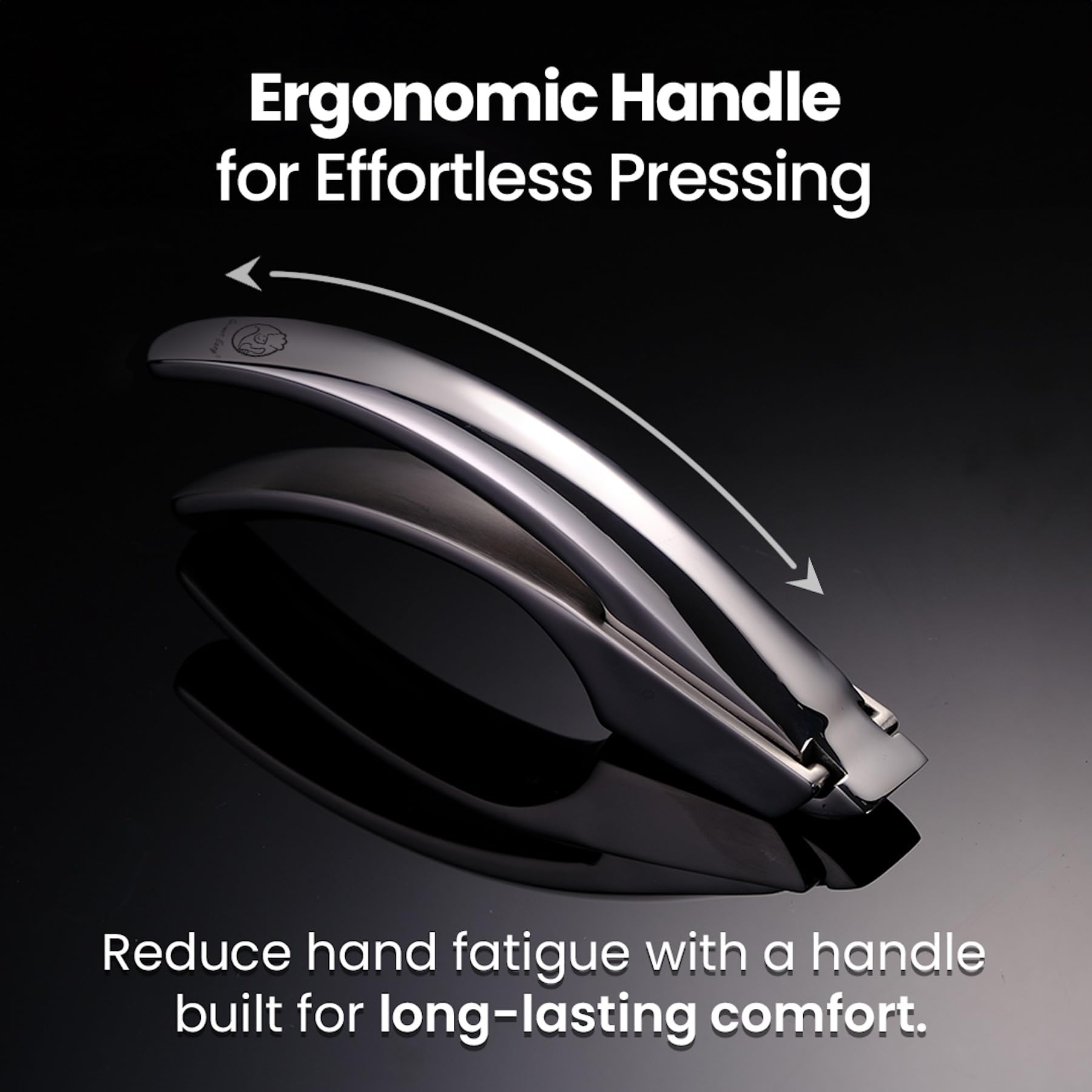 Stainless Steel Garlic Press with Coarse & Fine Handles